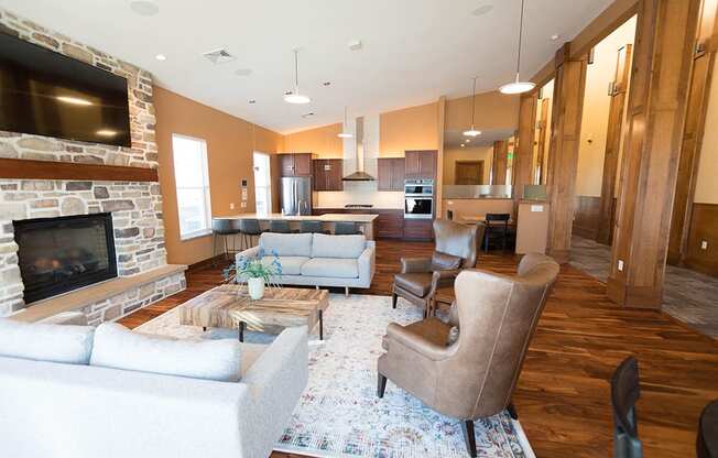 Clubhouse Kitchen View at Cedar Place Apartments, Cedarburg, WI