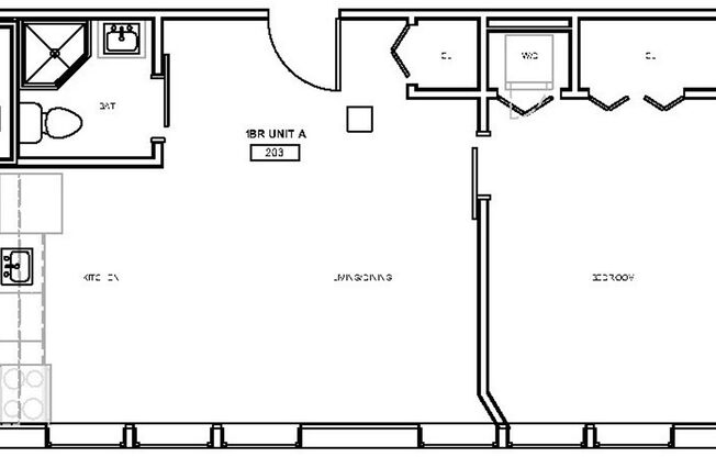 1 bed, 1 bath, 505 sqft, $1,775, Unit #203