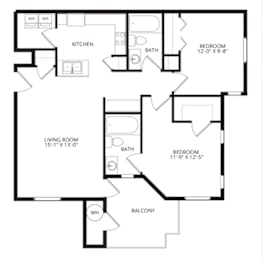 2 beds, 2 baths, 1,045 sqft, $1,580