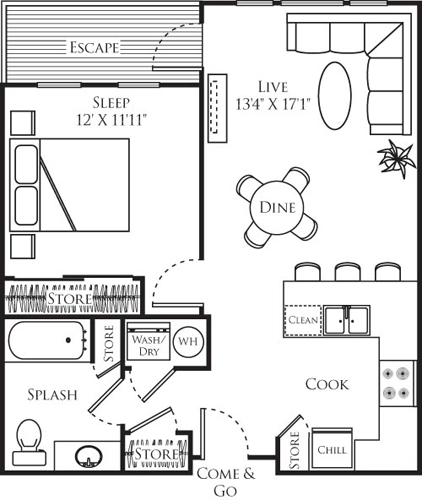 1 bed, 1 bath, 703 sqft, $2,175, Unit 218