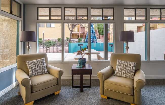 Camino Seco Village clubhouse with cozy lounge area