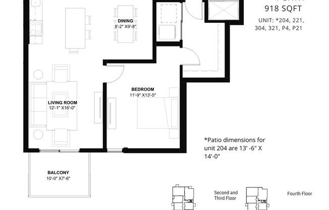 1 bed, 1 bath, 918 sqft, $2,295, Unit 221