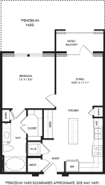 1 bed, 1 bath, 672 sqft, $1,660