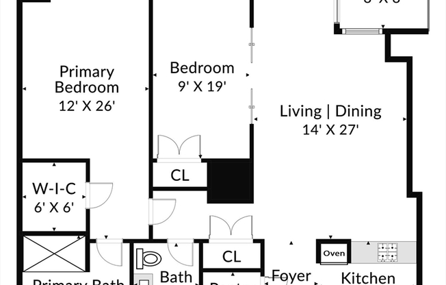 2 beds, 2 baths, 1,318 sqft, $6,400, Unit U2203