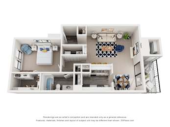 1 bed, 1 bath, 742 sqft, $829