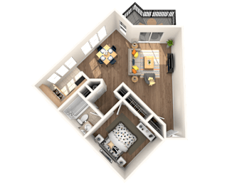 1 bed, 1 bath, 735 sqft, $2,402