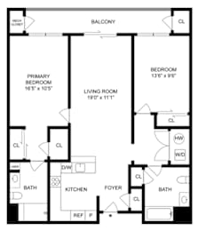 2 beds, 2 baths, 1,145 sqft, $3,461