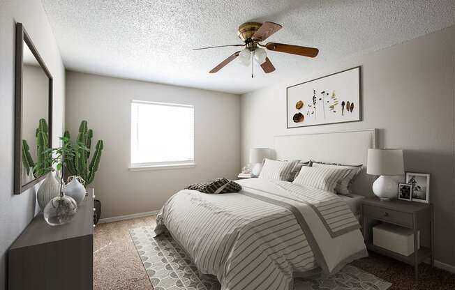 Spacious Bedroom at The Villas at Quail Creek Apartment Homes in Austin Texas