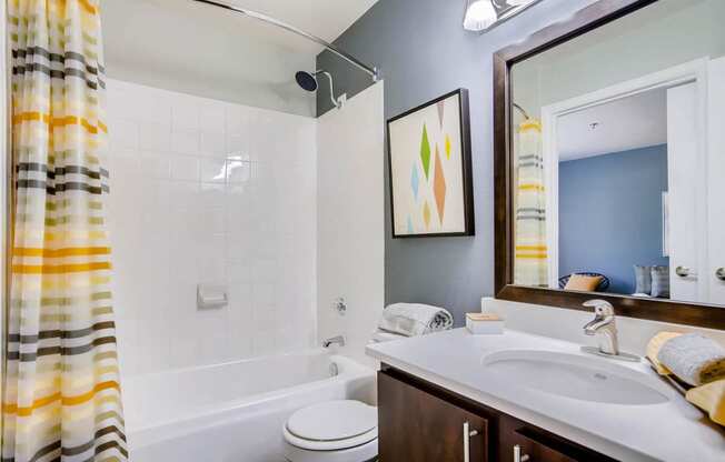 A Typical Bathroom at Eagles Landing at Church Ranch Apartments