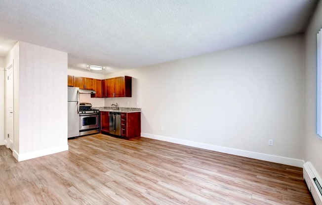 Living Room and Kitchen at Off Broadway Flats