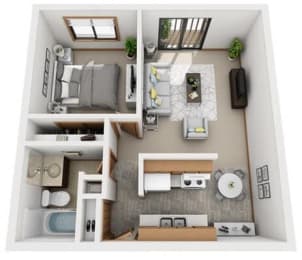 1 bed, 1 bath, 675 sqft, $855