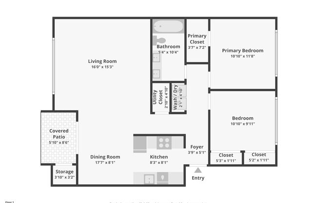 2 beds, 1 bath, 1,014 sqft, $1,915, Unit 98