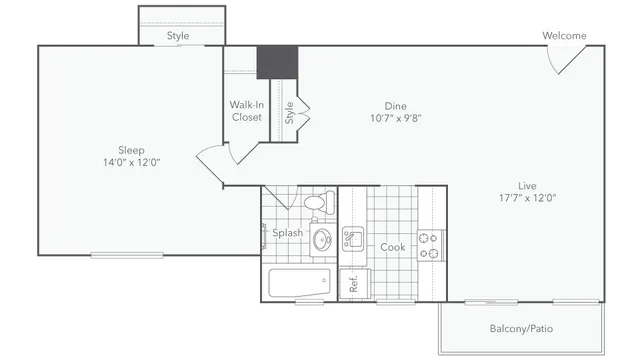 1 bed, 1 bath, 669 sqft, $1,949