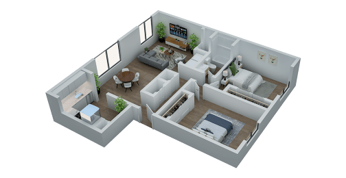 2 beds, 1 bath, 1,021 sqft, $1,429