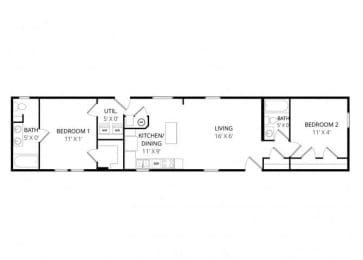 2 beds, 2 baths, 1,025 sqft, $1,999