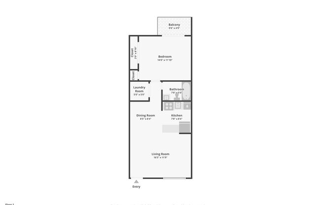1 bed, 1 bath, 624 sqft, $1,100, Unit 97205