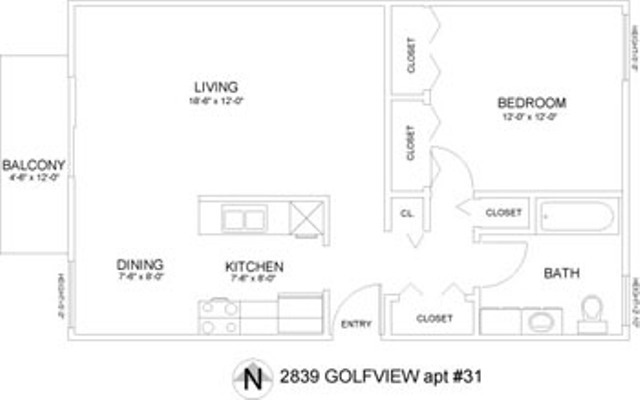 1 bed, 1 bath, 800 sqft, $1,195, Unit 11