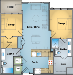 2 beds, 2 baths, 1,029 sqft, $2,873