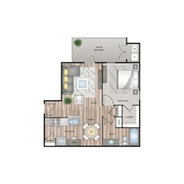 1 bed, 1 bath, 735 sqft, $1,201