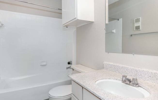 Bathroom With Bathtub at Castlewood Apartments, Clute, TX