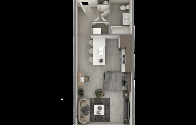 Studio, 1 bath, 408 sqft, $1,650, Unit 214