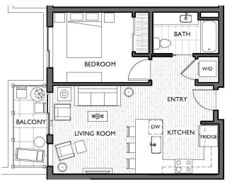 1 bed, 1 bath, 597 sqft, $1,795