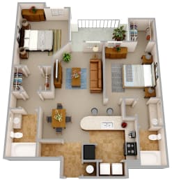 2 beds, 2 baths, 1,170 sqft, $1,680