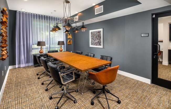 Conference Room at Clarendon Apartments, Los Angeles