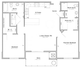 2 beds, 2 baths, 1,089 sqft, $1,731