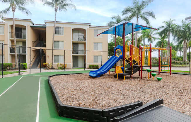 our playground is inviting for children to play in our apartments