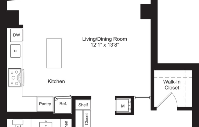 Studio, 1 bath, 631 sqft, $2,915, Unit 3504