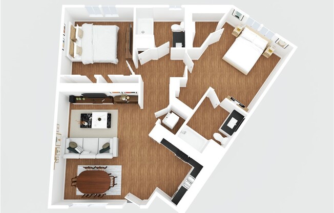 2 beds, 2 baths, 1,122 sqft, $2,417, Unit 509