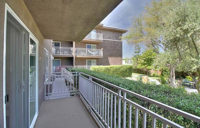 Balcony gallery of leasing center at The Luxe, Santa Clara, CA, 95051