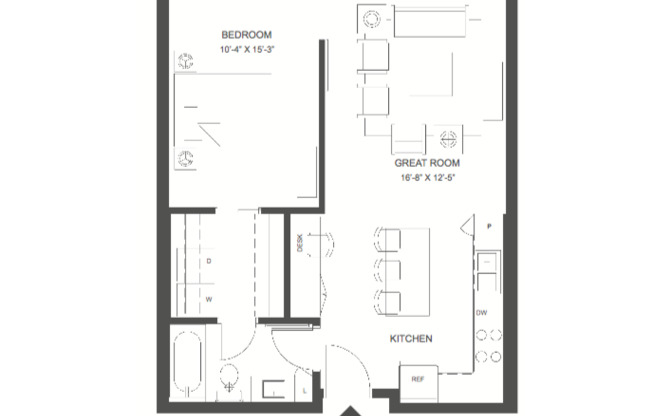 1 bed, 1 bath, 730 sqft, $1,895, Unit The Reserve #311
