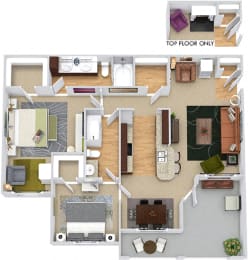 2 beds, 2 baths, 1,099 sqft, $1,994