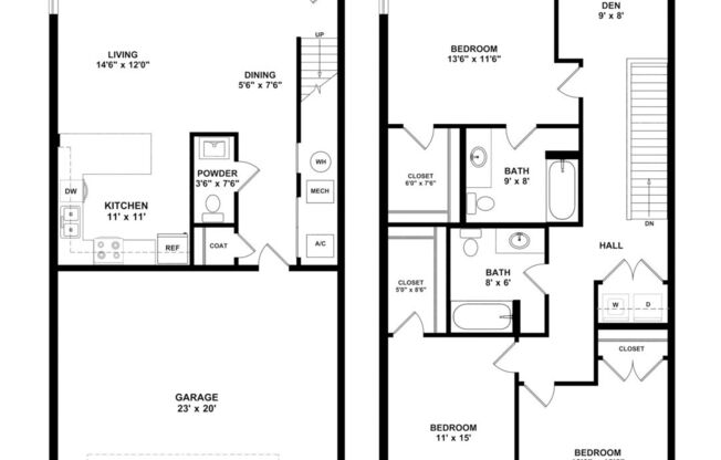 3 beds, 3 baths, 1,536 sqft, $2,790