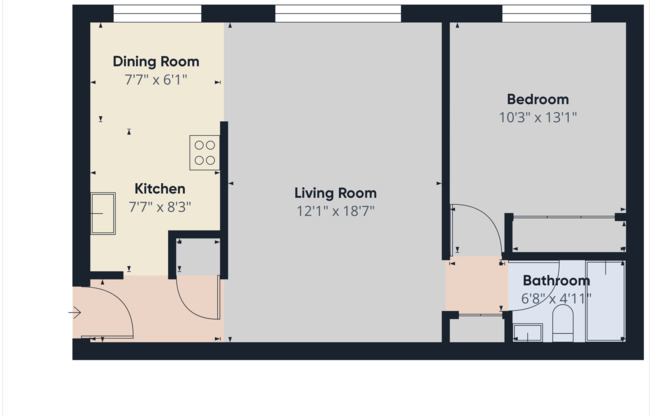 1 bed, 1 bath, 722 sqft, $820, Unit 11-10