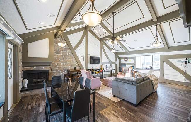 Clubhouse space with vaulted ceilings