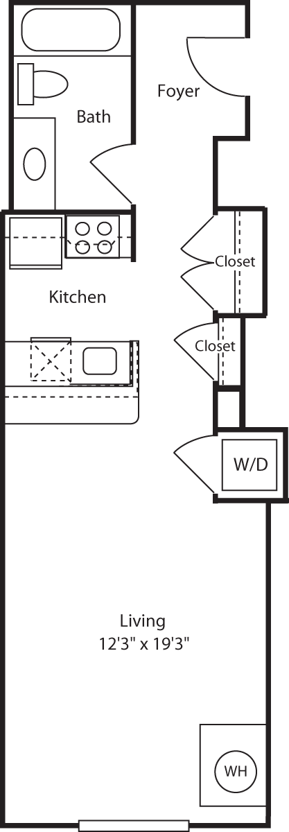 Studio, 1 bath, 440 sqft, $2,298, Unit 229
