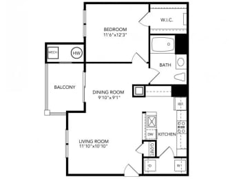 1 bed, 1 bath, 764 sqft, $1,899