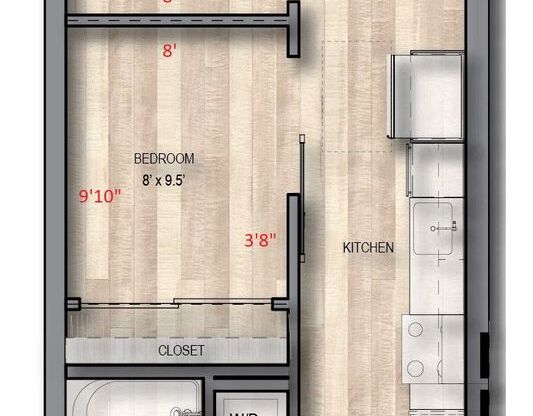 1 bed, 1 bath, 525 sqft, $2,200, Unit Unit 510