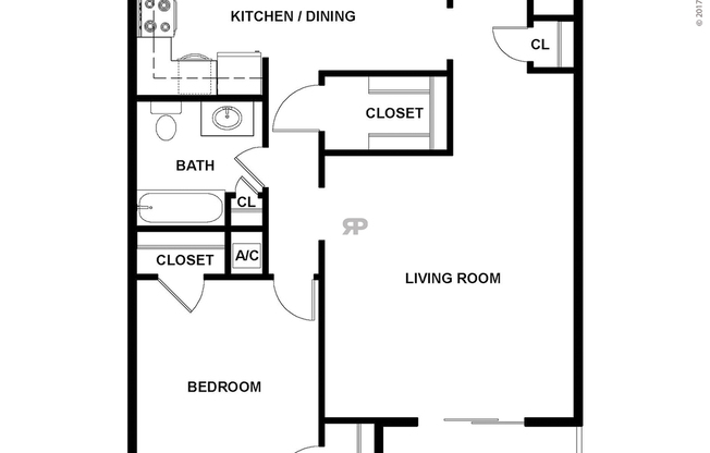 1 bed, 1 bath, 713 sqft, $650