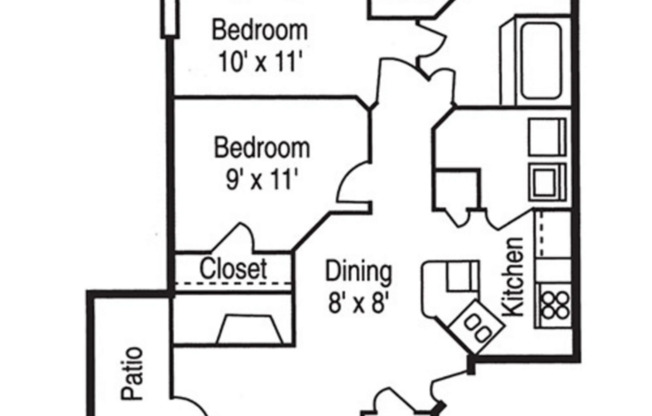 2 beds, 1 bath, 786 sqft, $1,225