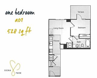 1 bed, 1 bath, 528 sqft, $1,857