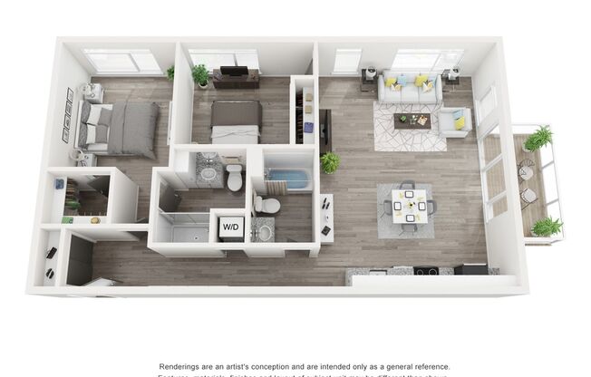 2 beds, 2 baths, 1,052 sqft, $2,075, Unit 411