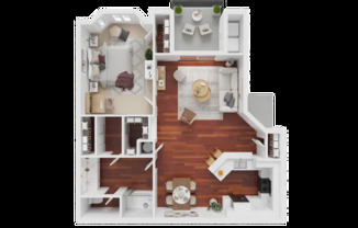 1 bed, 1 bath, 784 sqft, $1,264