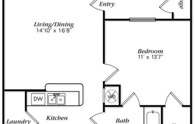 1 bed, 1 bath, 648 sqft, $1,115, Unit 1604