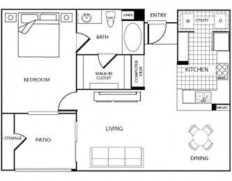 1 bed, 1 bath, 832 sqft, $2,965