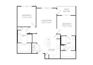 2 beds, 2 baths, 1,000 sqft, $1,725