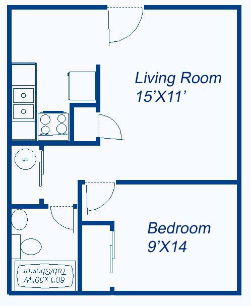 1 bed, 1 bath, 500 sqft, $1,250, Unit 2